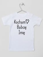 kocham babcię z imieniem koszulka z krótkim rękawem kolor biały 110