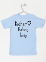 kocham babcię z imieniem koszulka z krótkim rękawem kolor błękitny 110