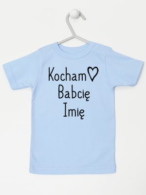 kocham babcię z imieniem koszulka z krótkim rękawem kolor błękitny 110