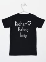 kocham babcię z imieniem koszulka z krótkim rękawem kolor czarny 110