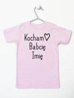 kocham babcię z imieniem koszulka z krótkim rękawem kolor różowy 110