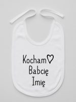 kocham babcię z imieniem śliniak niemowlęcy kolor biały 110 kocham babcię z imieniem śliniak niemowlęcy kolor biały 110