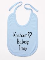 kocham babcię z imieniem śliniak niemowlęcy kolor błękitny 110 kocham babcię z imieniem śliniak niemowlęcy kolor błękitny 110