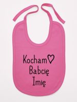 kocham babcię z imieniem śliniak niemowlęcy kolor ciemny różowy 110 kocham babcię z imieniem śliniak niemowlęcy kolor ciemny różowy 110