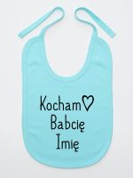 kocham babcię z imieniem śliniak niemowlęcy kolor miętowy 110 kocham babcię z imieniem śliniak niemowlęcy kolor miętowy 110