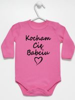 kocham cię babciu body z długim rękawem kolor ciemny różowy 112