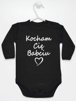 kocham cię babciu body z długim rękawem kolor czarny 112