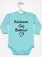 kocham cię babciu body z długim rękawem kolor miętowy 112