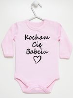 kocham cię babciu body z długim rękawem kolor różowy 112