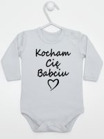 kocham cię babciu body z długim rękawem kolor szary 112