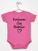 kocham cię babciu body z krótkim rękawem kolor ciemny rózowy 112