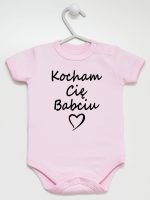 kocham cię babciu body z krótkim rękawem kolor różowy 112