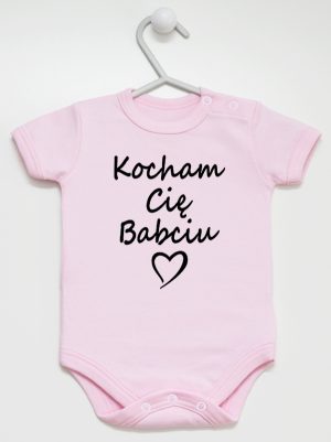 kocham cię babciu body z krótkim rękawem kolor różowy 112