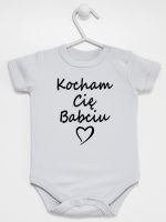 kocham cię babciu body z krótkim rękawem kolor szary 112