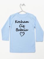 kocham cię babciu koszulka z długim rękawem kolor błękitny 112