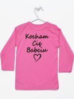 kocham cię babciu koszulka z długim rękawem kolor ciemny różowy 112
