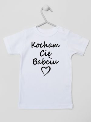 kocham cię babciu koszulka z krótkim rękawem kolor biały 112