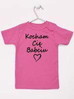 kocham cię babciu koszulka z krótkim rękawem kolor ciemny różowy 112