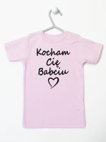 kocham cię babciu koszulka z krótkim rękawem kolor różowy 112
