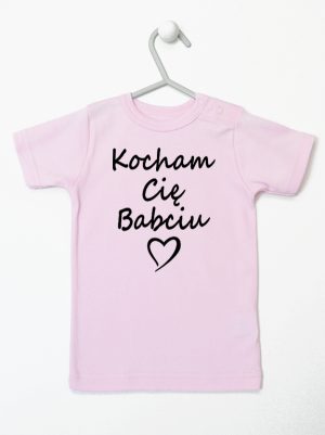 kocham cię babciu koszulka z krótkim rękawem kolor różowy 112