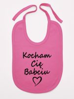 kocham cię babciu śliniak niemowlęcy kolor ciemny różowy 112