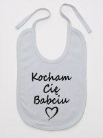 kocham cię babciu śliniak niemowlęcy kolor szary 112