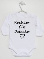kocham cię dziadku body z długim rękawem kolor biały 113