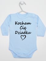 kocham cię dziadku body z długim rękawem kolor błękitny 113