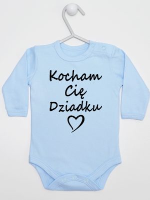 kocham cię dziadku body z długim rękawem kolor błękitny 113