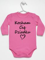 kocham cię dziadku body z długim rękawem kolor ciemny różowy 113