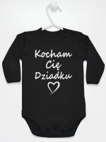 kocham cię dziadku body z długim rękawem kolor czarny 113