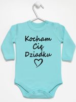kocham cię dziadku body z długim rękawem kolor miętowy 113