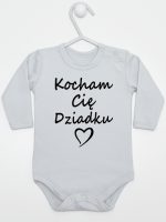kocham cię dziadku body z długim rękawem kolor szary 113