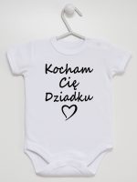 kocham cię dziadku body z krótkim rękawem kolor biały 113