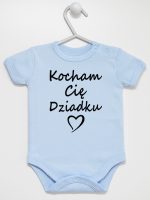 kocham cię dziadku body z krótkim rękawem kolor błękitny 113
