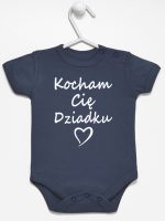kocham cię dziadku body z krótkim rękawem kolor granatowy 113