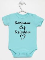 kocham cię dziadku body z krótkim rękawem kolor miętowy 113