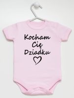kocham cię dziadku body z krótkim rękawem kolor różowy 113