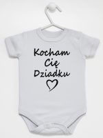 kocham cię dziadku body z krótkim rękawem kolor szary 113