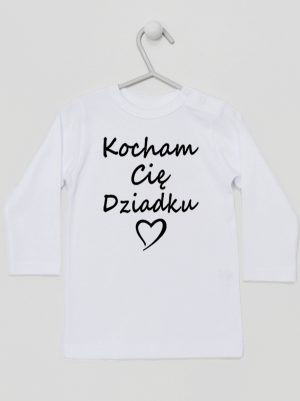 kocham cię dziadku koszulka z długim rękawem kolor biały 113