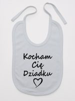 kocham cię dziadku śliniak niemowlęcy kolor szary 113