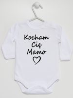 kocham cię mamo body z długim rękawem kolor biały 114