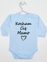 kocham cię mamo body z długim rękawem kolor błękitny 114