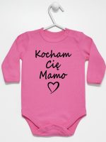 kocham cię mamo body z długim rękawem kolor ciemny różowy 114
