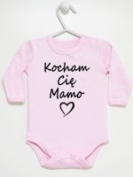 kocham cię mamo body z długim rękawem kolor różowy 114