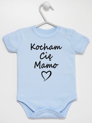 kocham cię mamo body z krótkim rękawem kolor błękitny 114