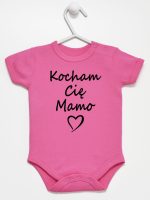 kocham cię mamo body z krótkim rękawem kolor ciemny rózowy 114