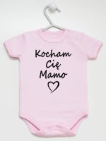 kocham cię mamo body z krótkim rękawem kolor różowy 114