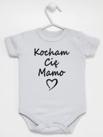 kocham cię mamo body z krótkim rękawem kolor szary 114