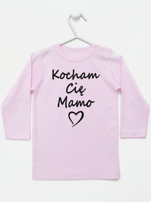 kocham cię mamo koszulka z długim rękawem kolor różowy 114